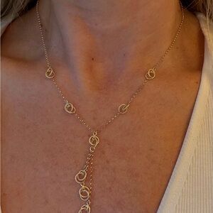 Lariat Style 14Kt Gold Necklace